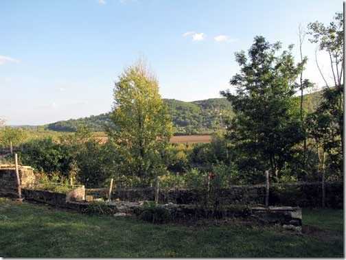 View of the garden and the valley