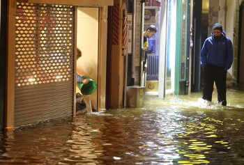Flooded shops